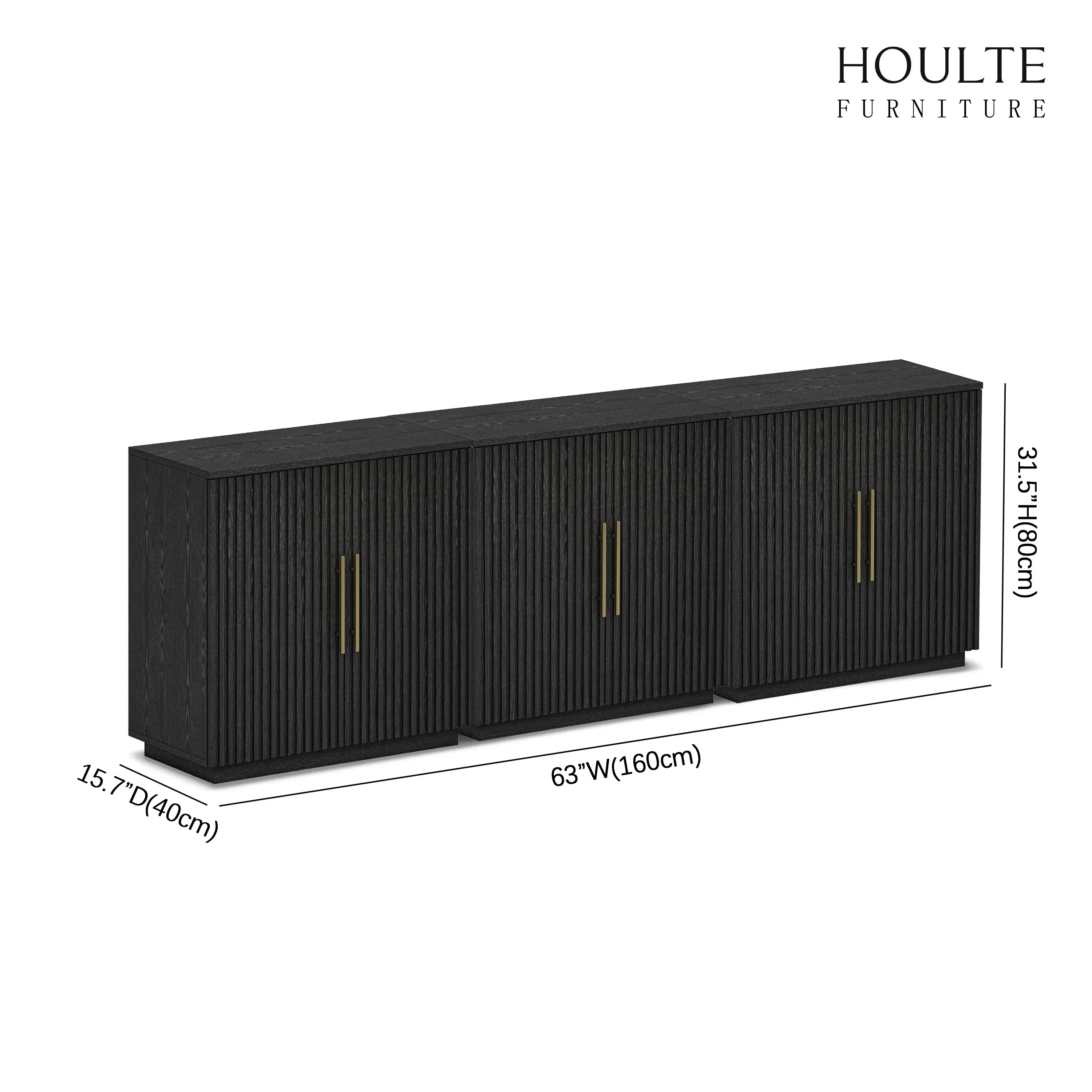 Holt 94,5″ Medienkonsole aus Eiche (3er-Set) 