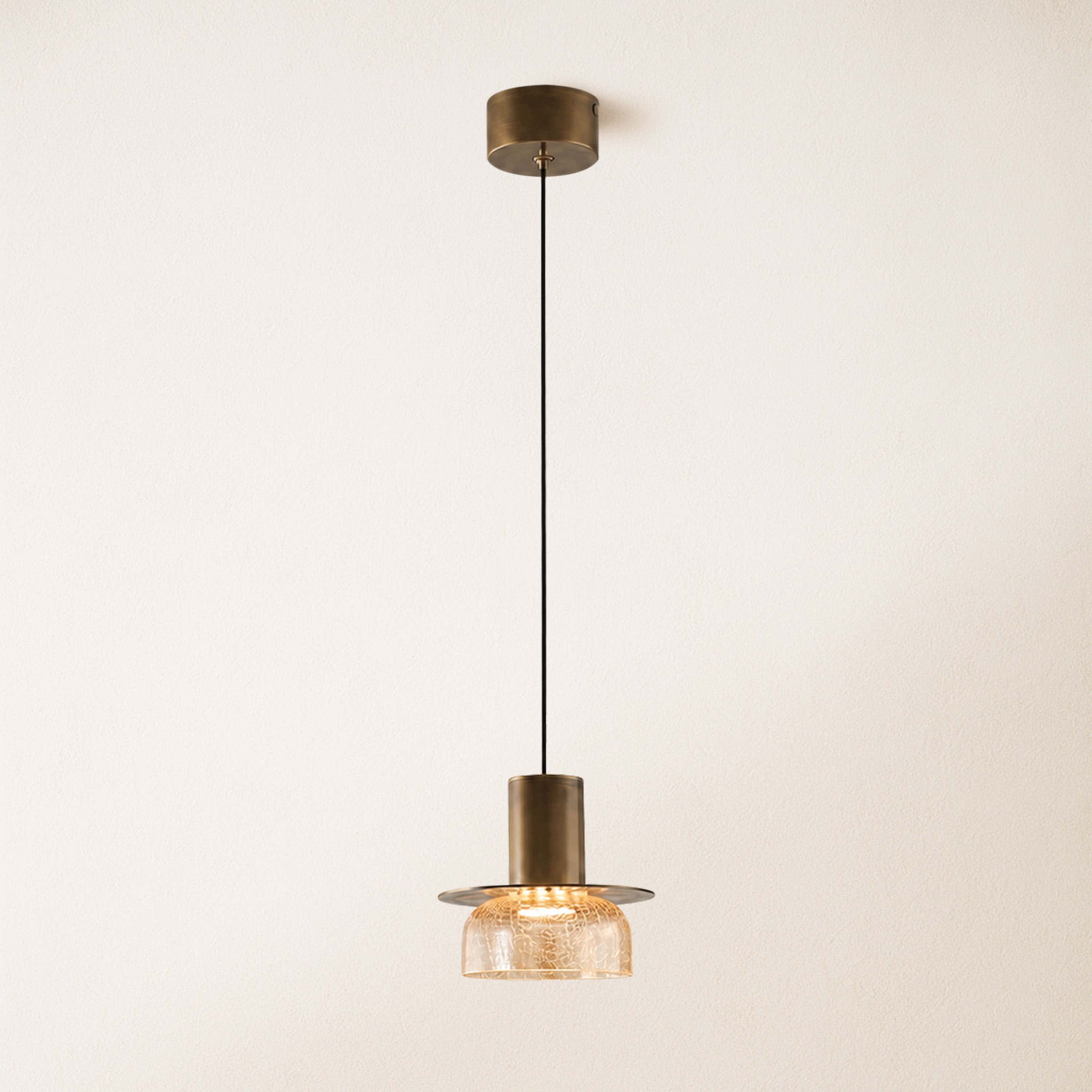 Zendria Crackle Glass Pendant Light