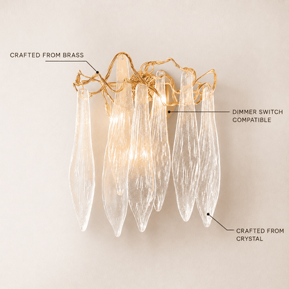 Cascadia Waterfall Crystal Wall Lamp