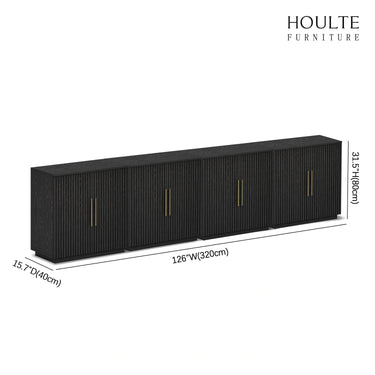 Holt 126″ Medienkonsole aus Eiche (4er-Set) 