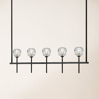 Parisian Crystal Linear Chandelier 46"L