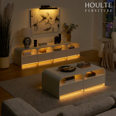 Naru Media Console and Coffee Table Set