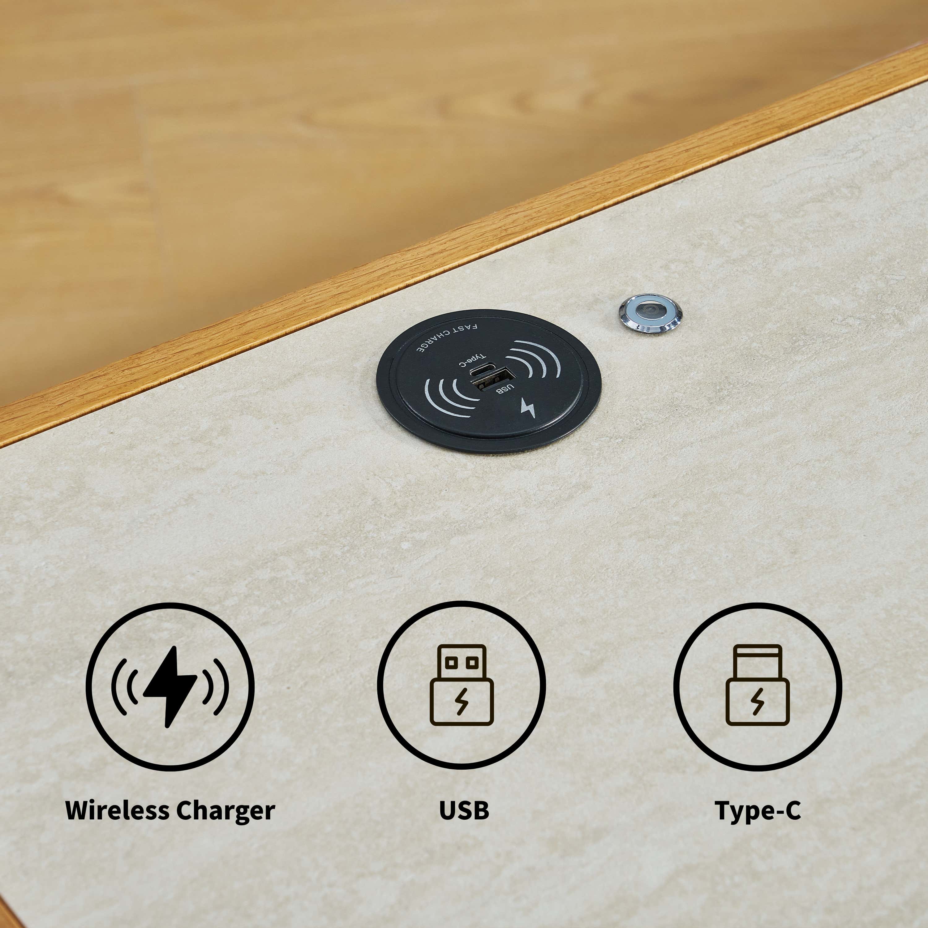 Isla Oak Sintered Stone Nightstand 20" W