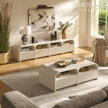 Naru Media Console and Coffee Table Set