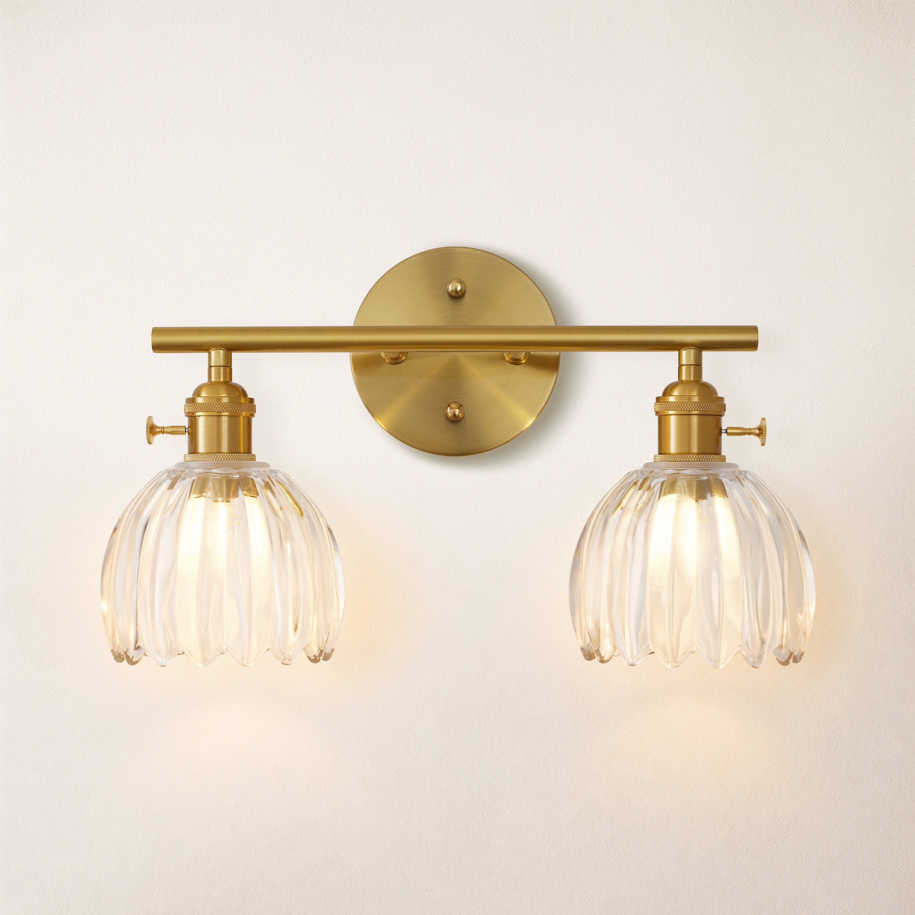 Orbixa Clear Glass 2-Lights Wall Sconce 15