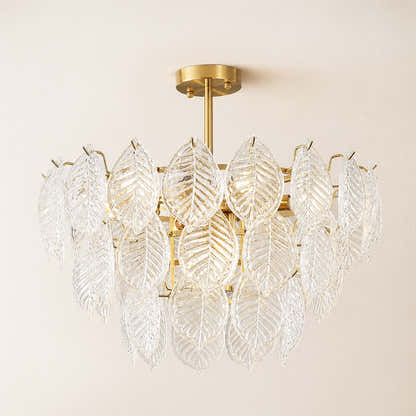 Sylvara Leaf Glass Chandelier