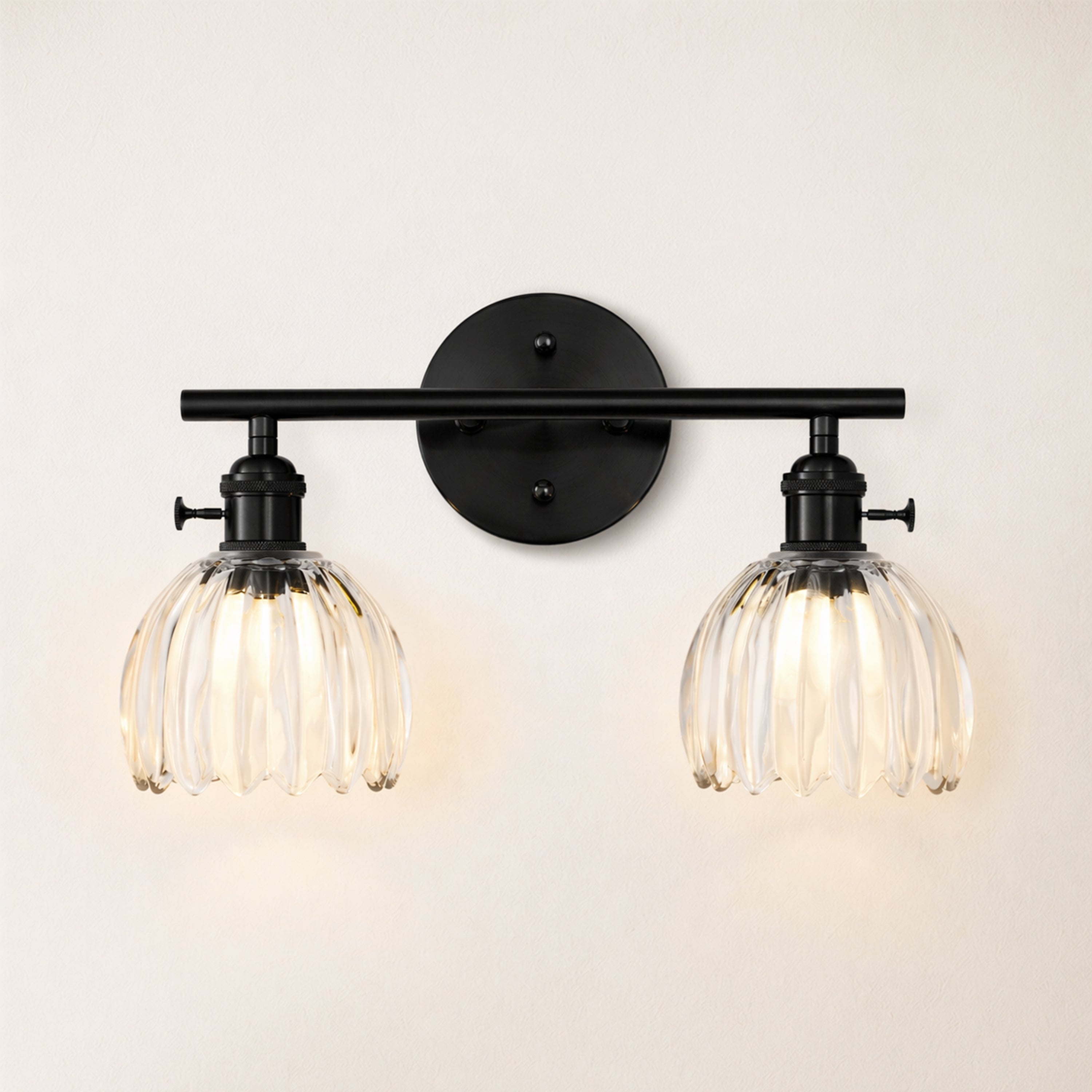 Orbixa Clear Glass 2-Lights Wall Sconce 15