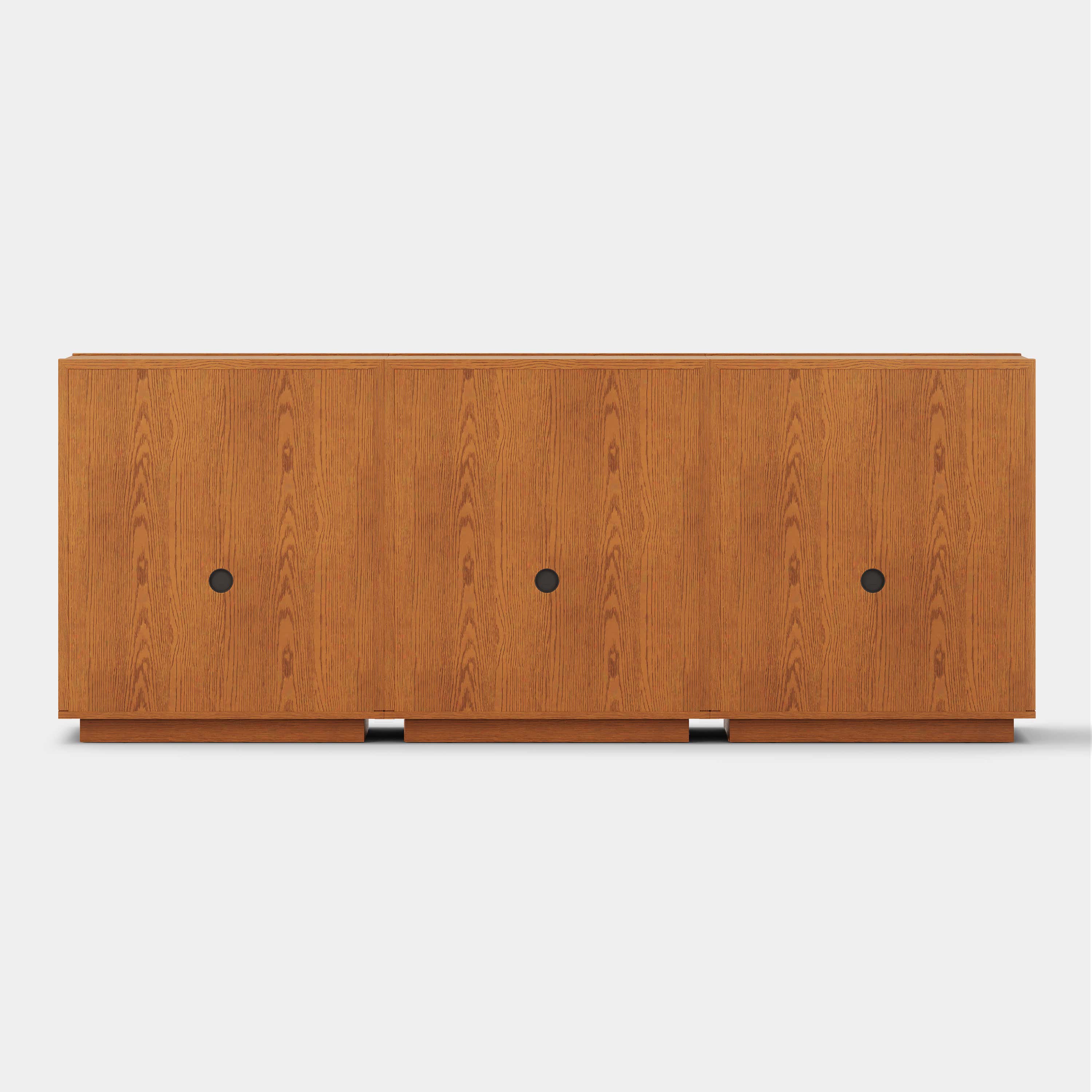 Alvar gewölbtes 96" Sideboard aus Eiche mit Schubladen (3er-Set)