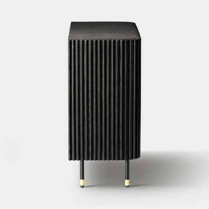 Ewan Oak Media Console and Cabinet Set