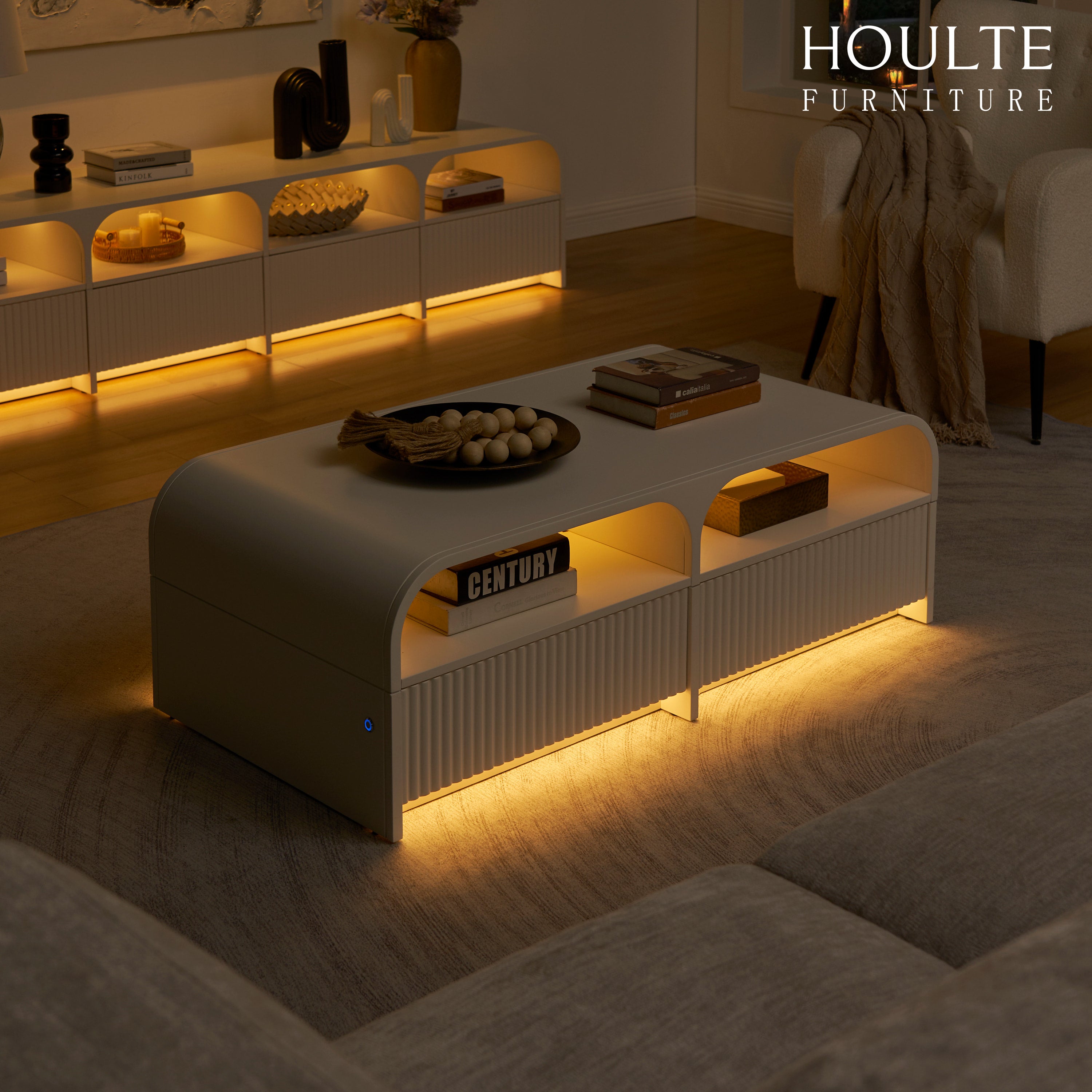 Naru Media Console and Coffee Table Set