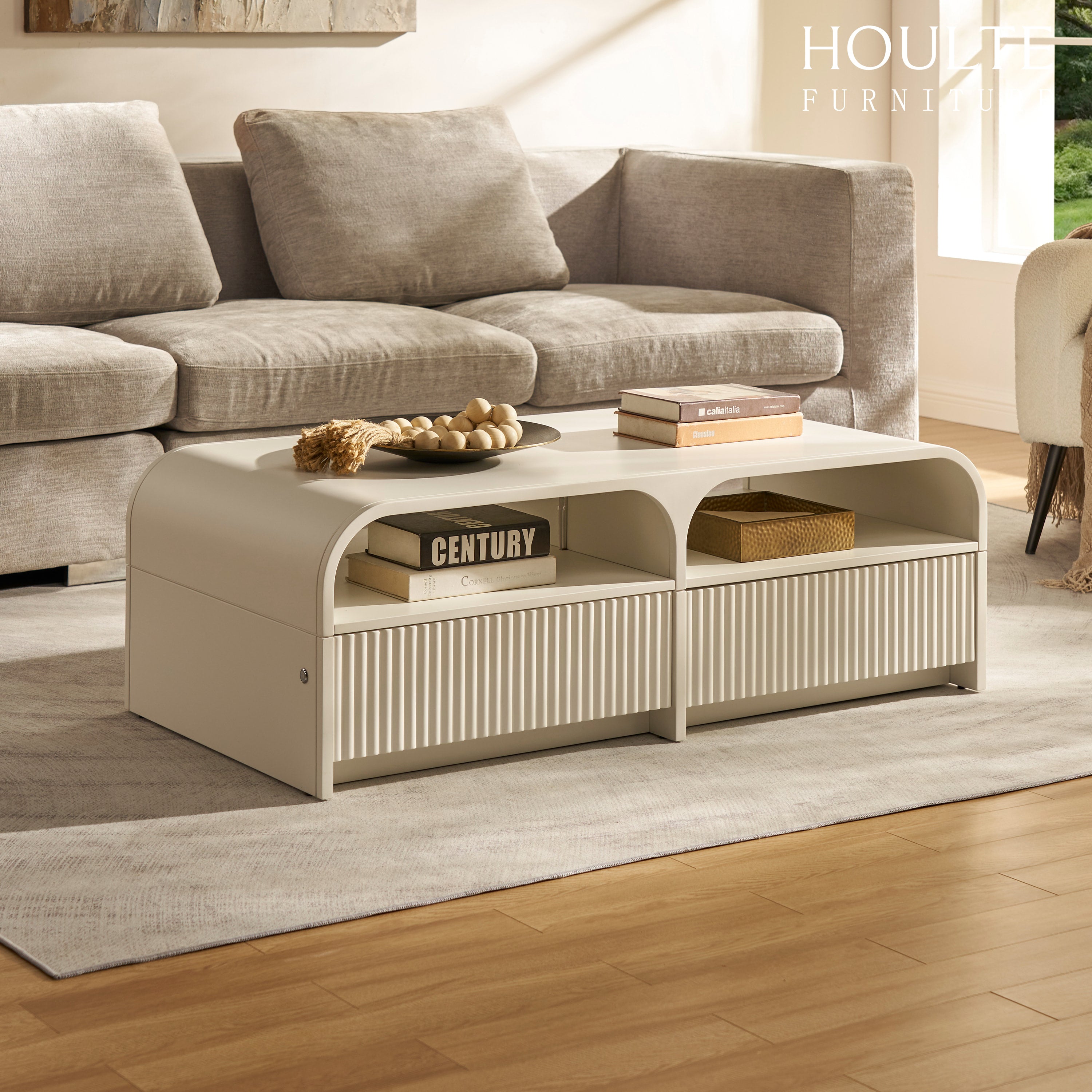 Naru Media Console and Coffee Table Set
