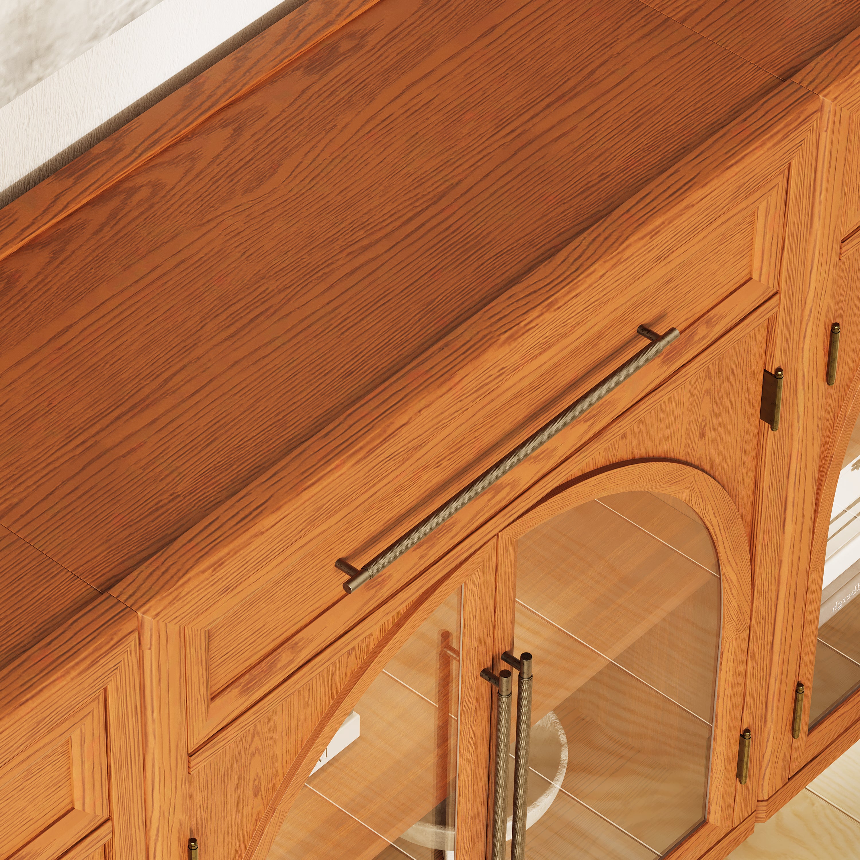 Alvar gewölbtes 96" Sideboard aus Eiche mit Schubladen (3er-Set)