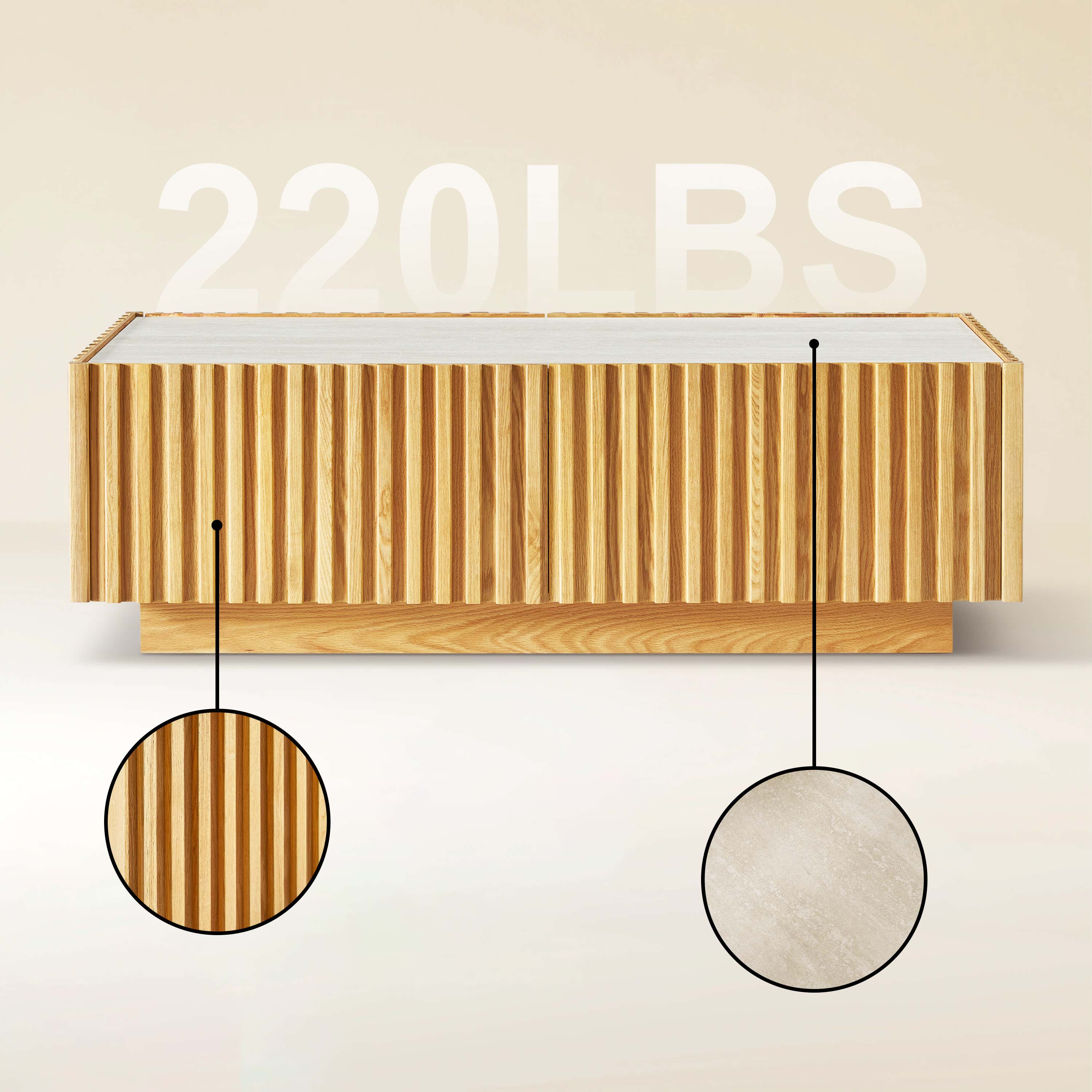 Rechteckiger Couchtisch Isla aus Eiche, 119 cm