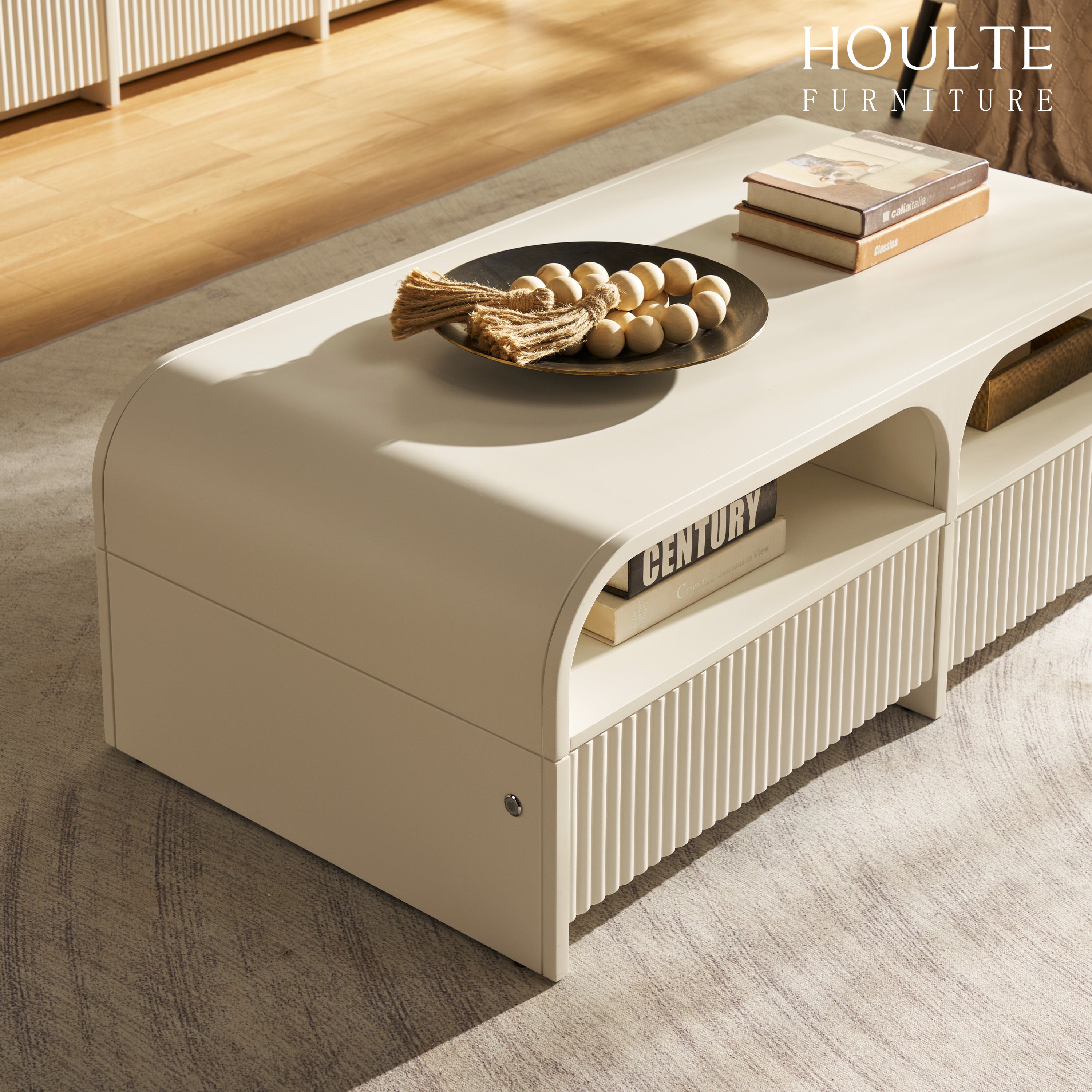 Naru Media Console and Coffee Table Set
