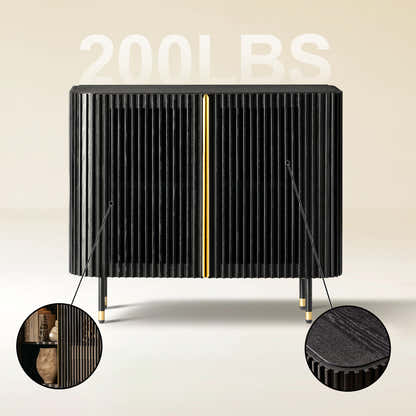 Ewan Oak Media Console and Cabinet Set