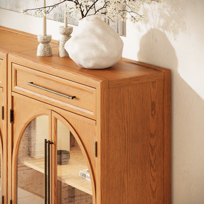 Alvar gewölbtes 96" Sideboard aus Eiche mit Schubladen (3er-Set)