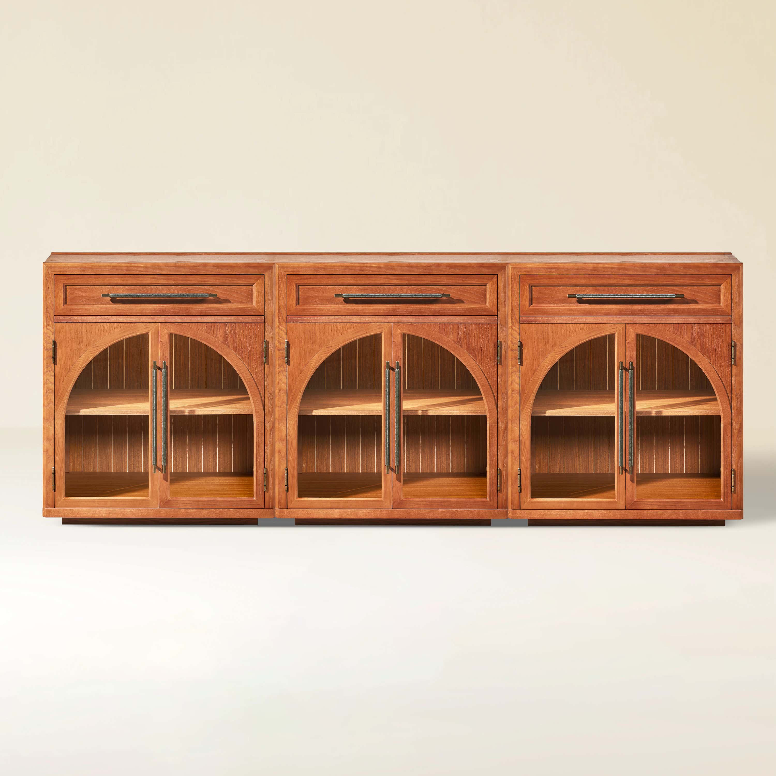 Alvar gewölbtes 96" Sideboard aus Eiche mit Schubladen (3er-Set)