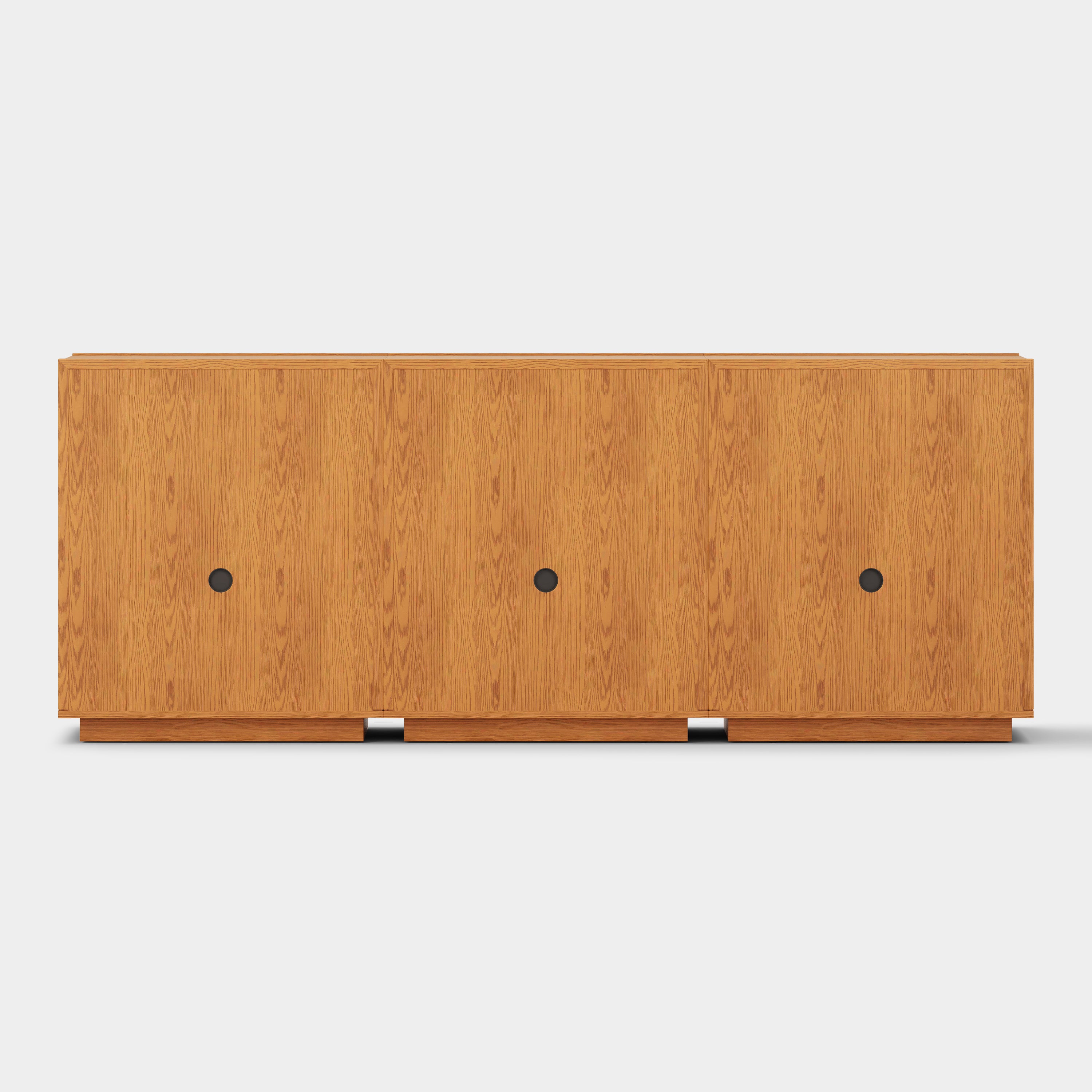 Alvar gewölbtes 96" Sideboard aus Eiche mit Schubladen (3er-Set)