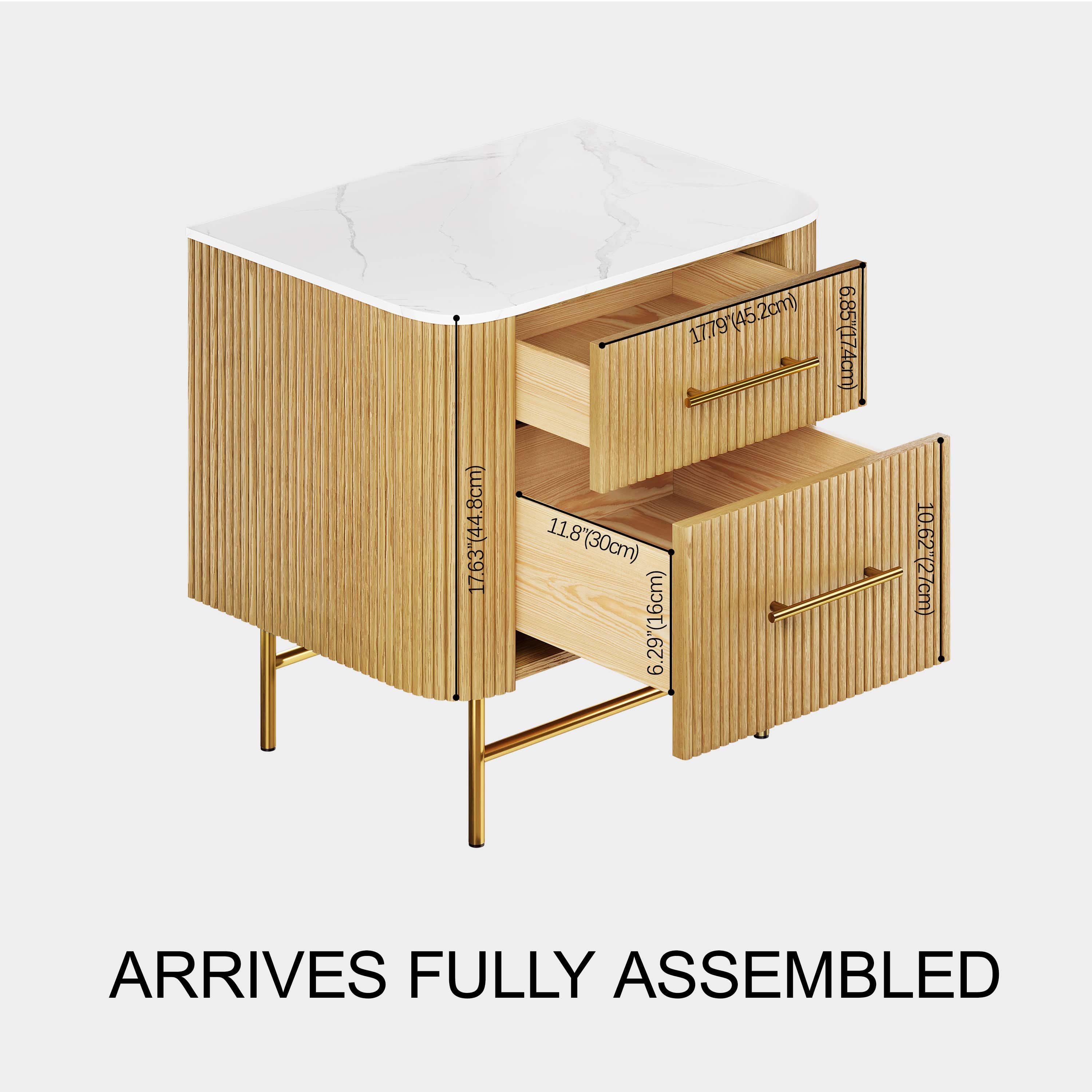 Ewan Sintered Stone Nightstand 26"W