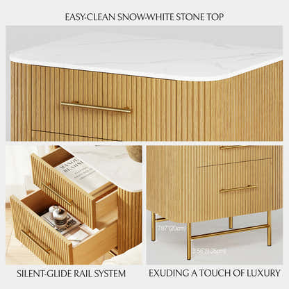 Ewan Sintered Stone Nightstand 26"W