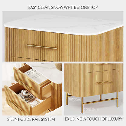Ewan Sintered Stone Nightstand 26"W