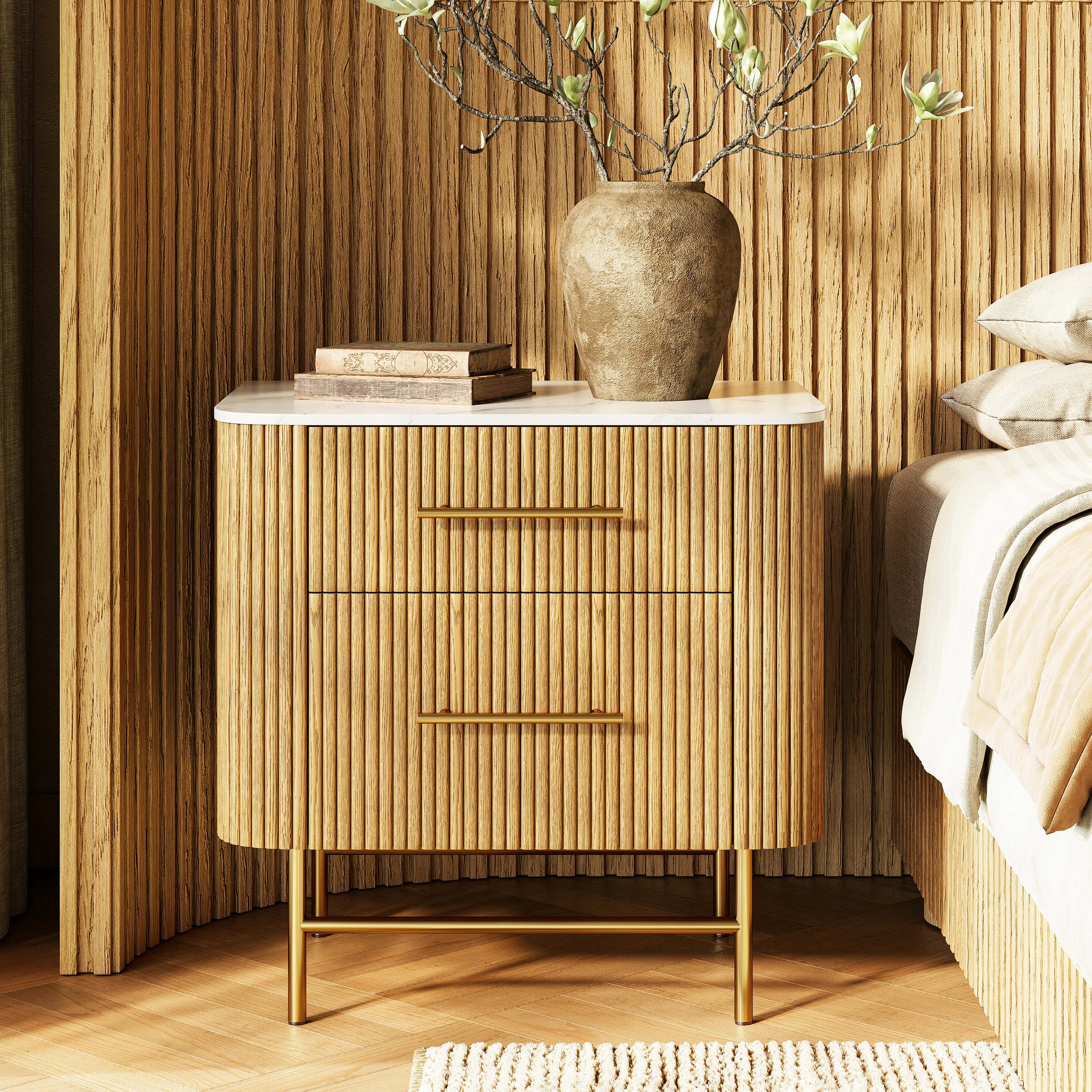 Ewan Sintered Stone Nightstand 26"W