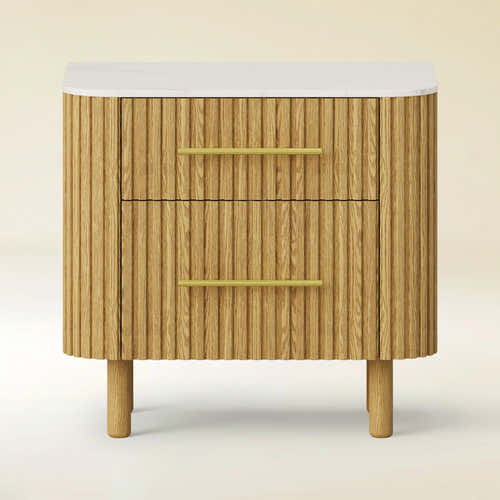 Charlie Sintered Stone Nightstand 26" W