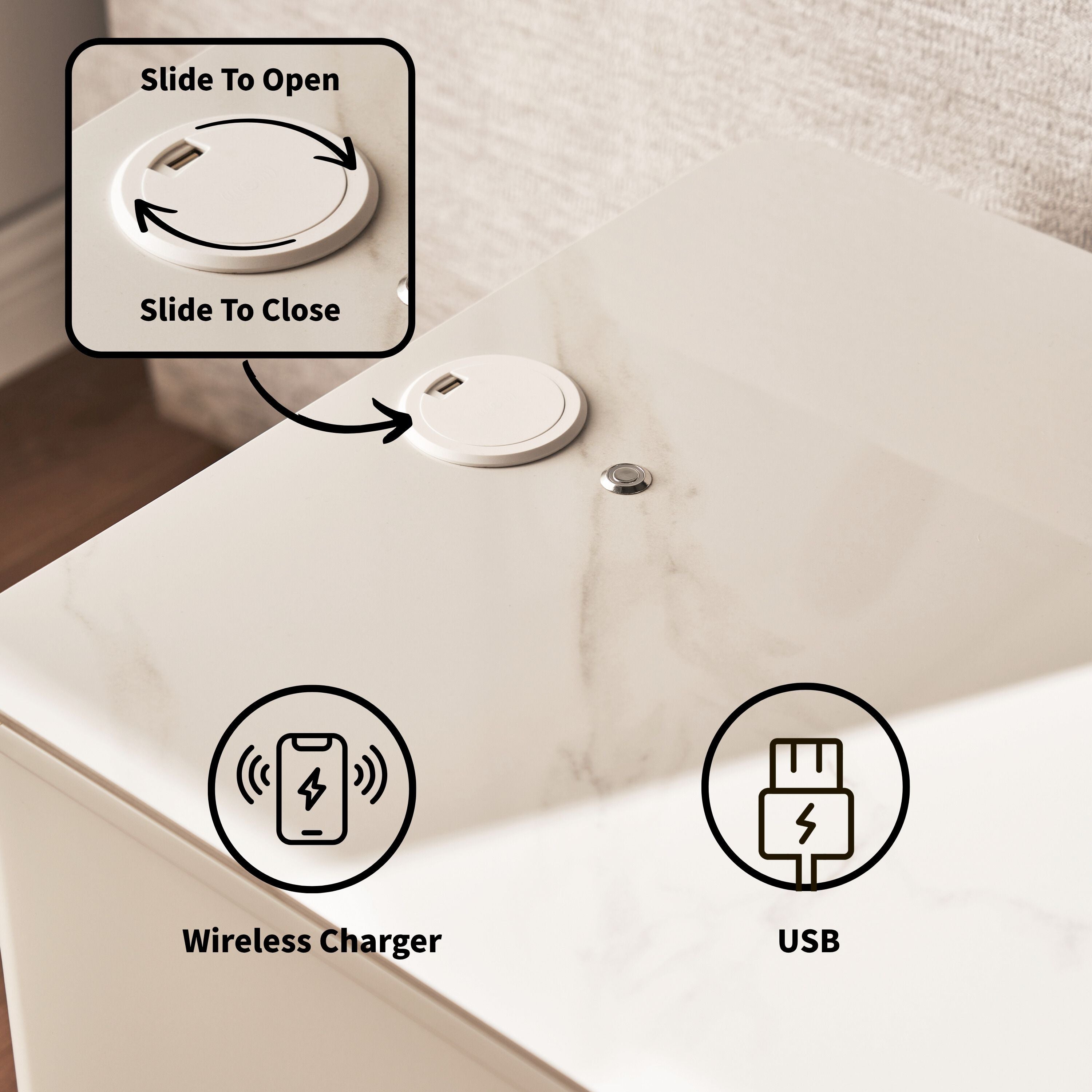 Celia Burnt Stone Nightstand 20"