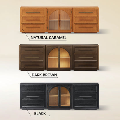 Alvar Arched 94,5″ Modulare Medienkonsole aus Eiche (3er-Set)