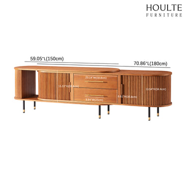 Ausziehbare Medienkonsole Ewan Oak, 78,74" bis 110,24"