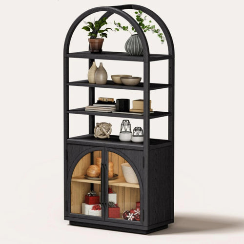 Alvar Arched Bookcase with Cabinet
