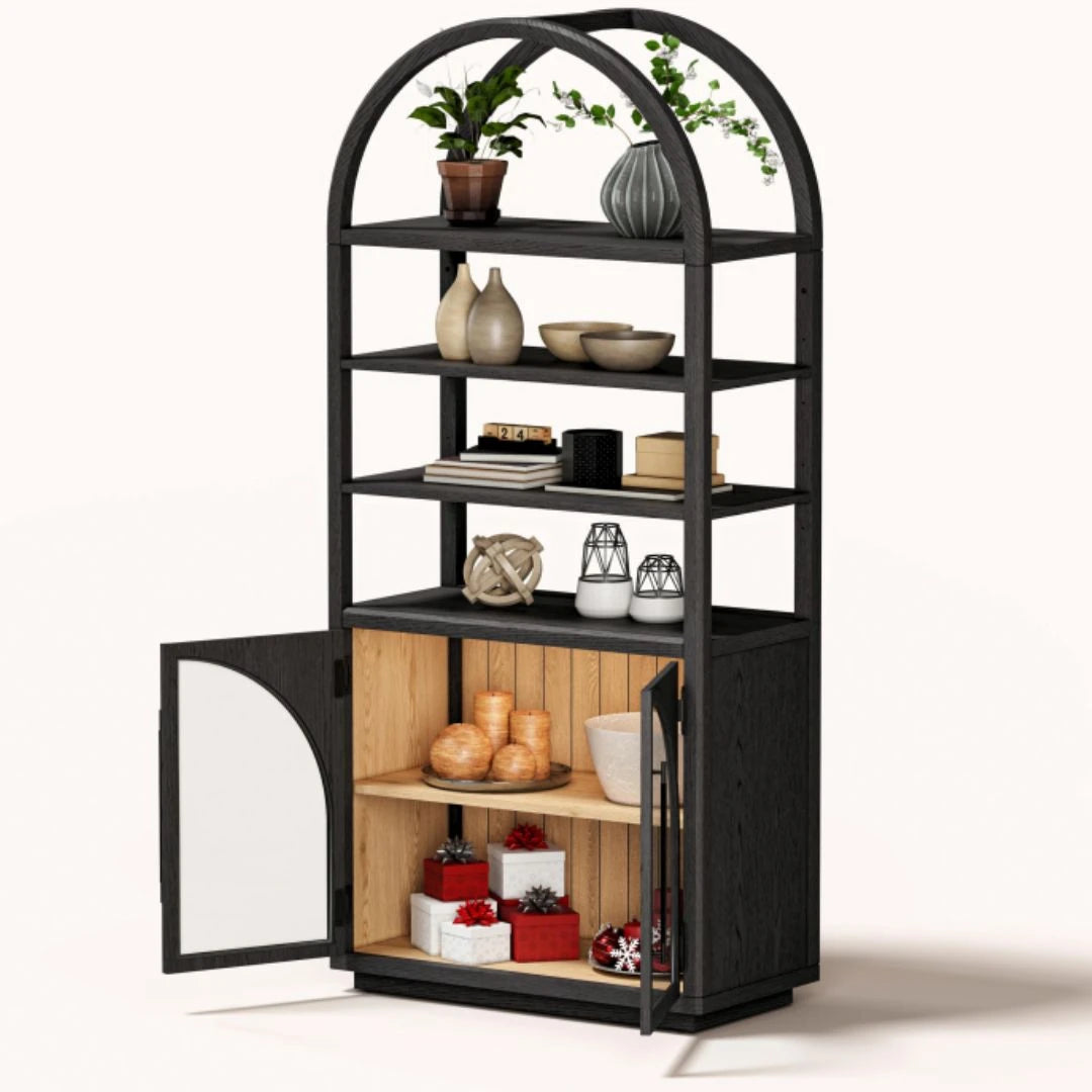 Alvar Arched Bookcase with Cabinet