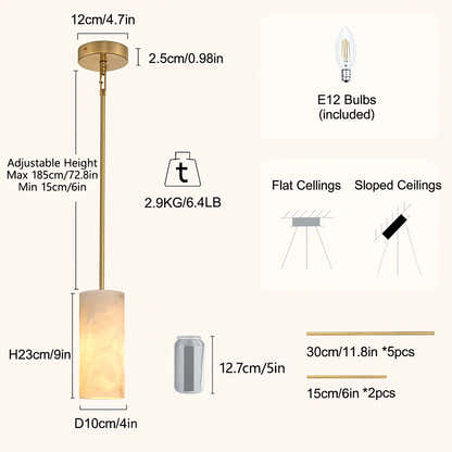 Arlo Alabaster Pendelleuchte 4" D