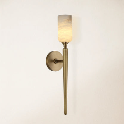 Axis Alabaster 1-flammige Wandleuchte, 55,4 cm hoch