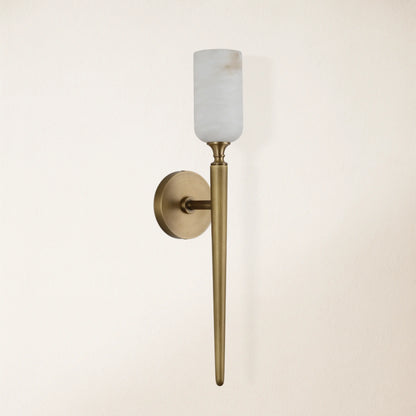 Axis Alabaster 1-flammige Wandleuchte, 55,4 cm hoch