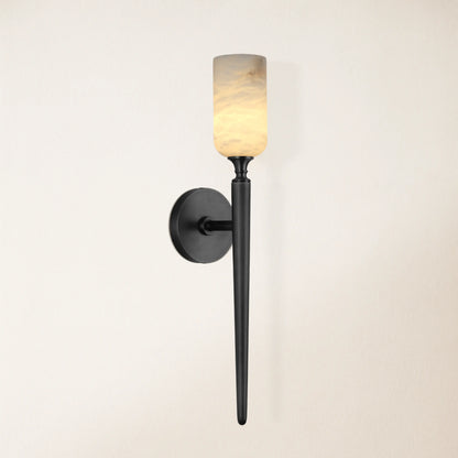 Axis Alabaster 1-flammige Wandleuchte, 55,4 cm hoch