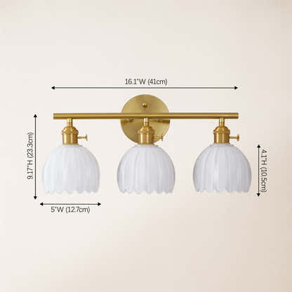 Orbixa Milky Glass 3-Lights Wall Sconce 18.8"W