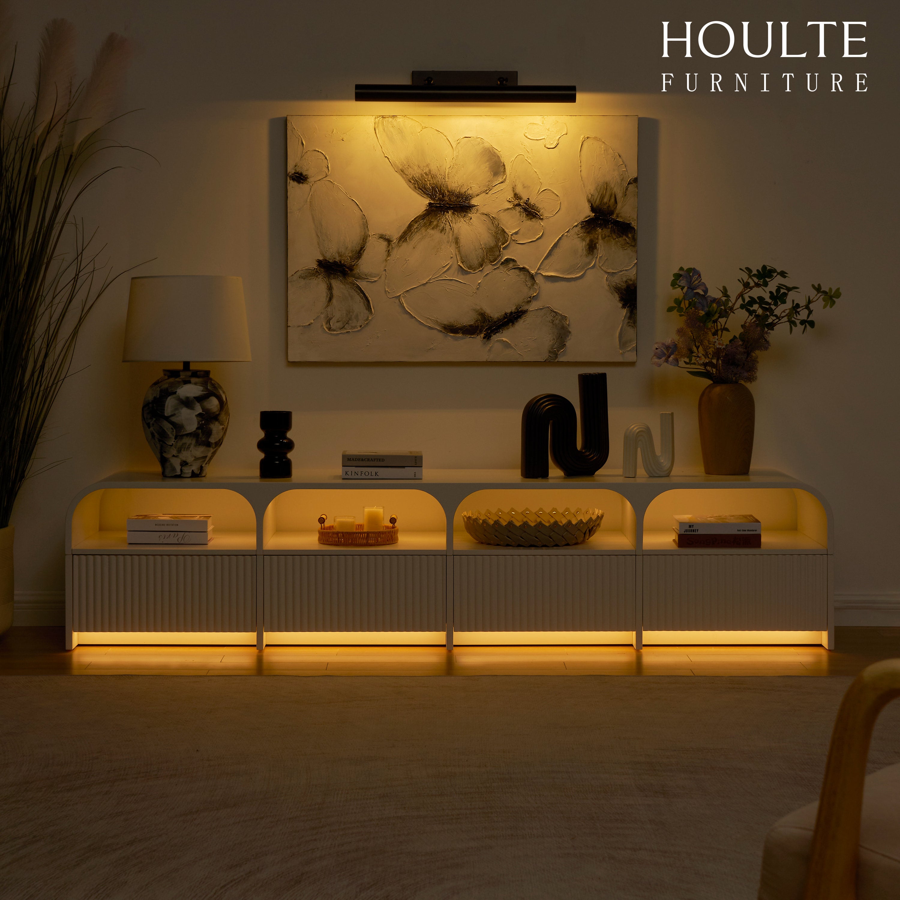 Naru Media Console and Coffee Table Set