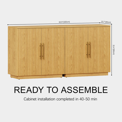 Holt 63″ Medienkonsole aus Eiche (2er-Set) 