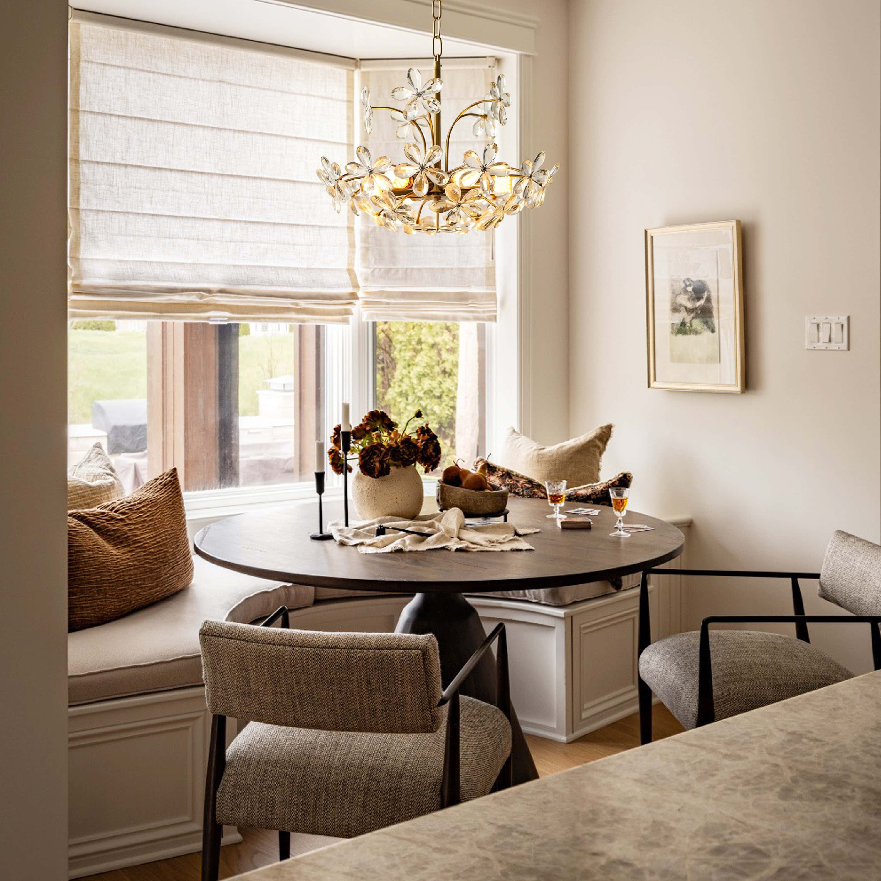 Liora Crystal Bloom Round Large Chandelier