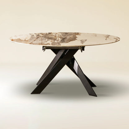Labarthe Runder Esstisch aus Sinterstein, 160 cm
