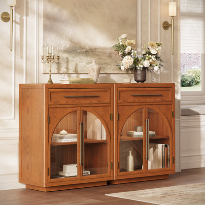 Alvar gewölbtes 64" Sideboard aus Eiche mit Schubladen (2er-Set)