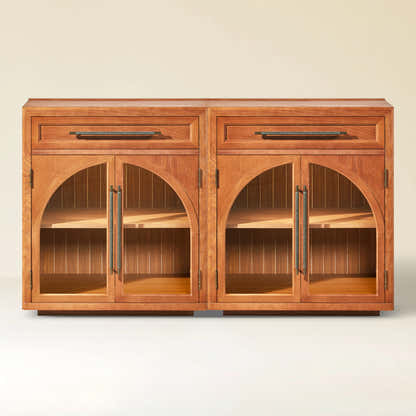 Alvar gewölbtes 64" Sideboard aus Eiche mit Schubladen (2er-Set)