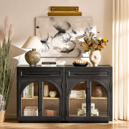 Alvar gewölbtes 64" Sideboard aus Eiche mit Schubladen (2er-Set)