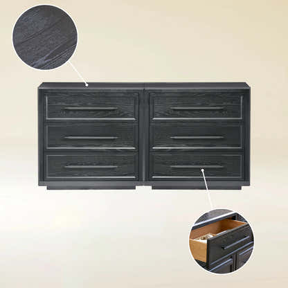 Alvar 63″ Eichenkommode mit 6 Schubladen (2er-Set)