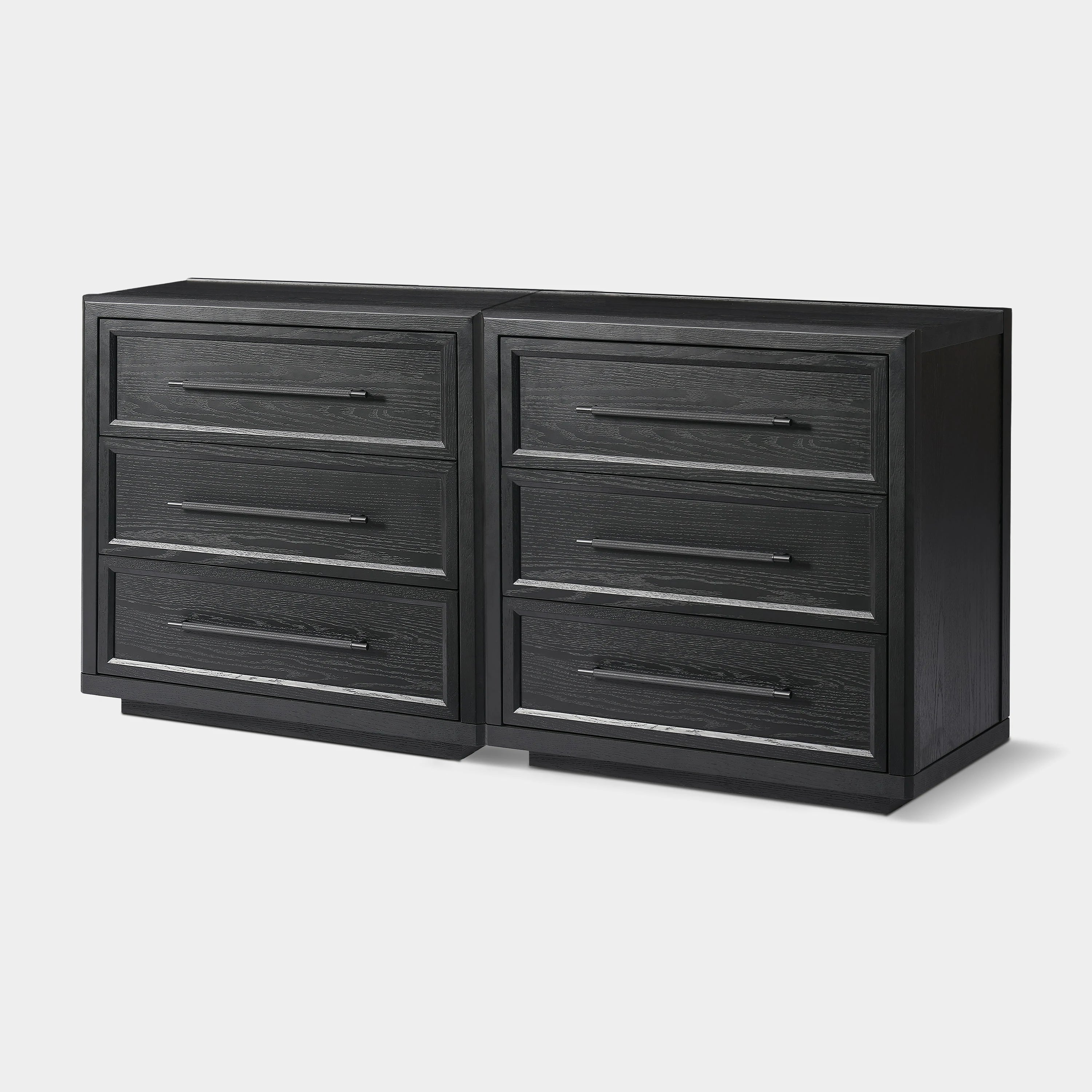 Alvar 63″ Eichenkommode mit 6 Schubladen (2er-Set)
