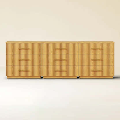 Holt 95" Oak 9-Drawer Chest(Set of 3)