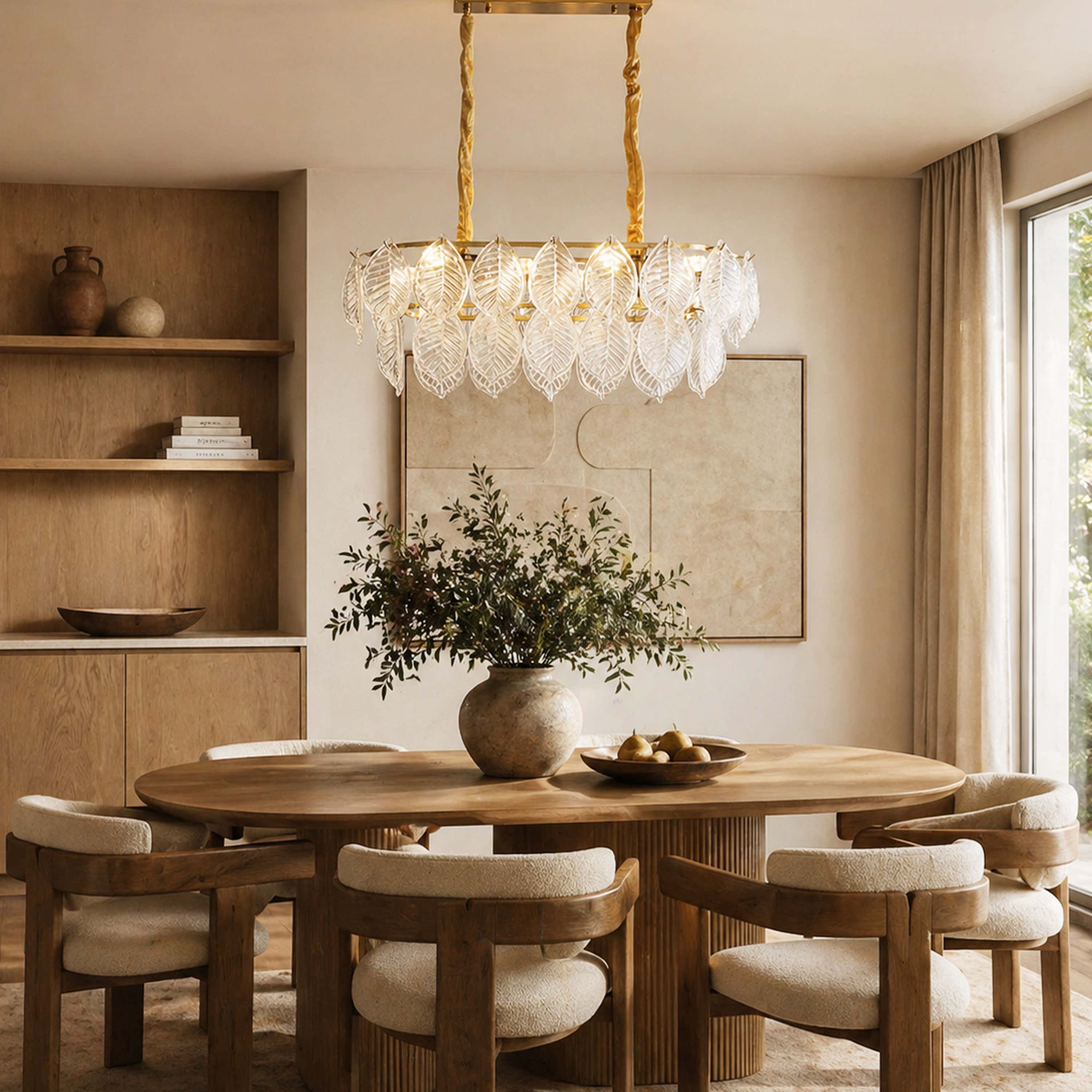 Sylvara Leaf Glass Chandelier