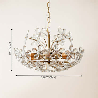 Liora Crystal Bloom Round Large Chandelier