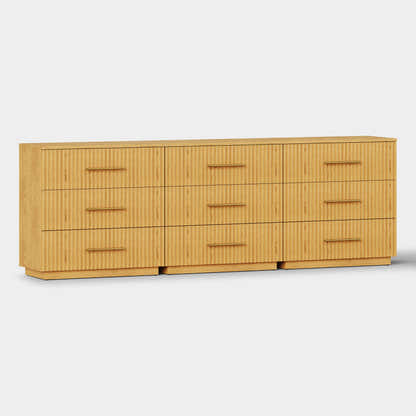 Holt 95" Oak 9-Drawer Chest(Set of 3)